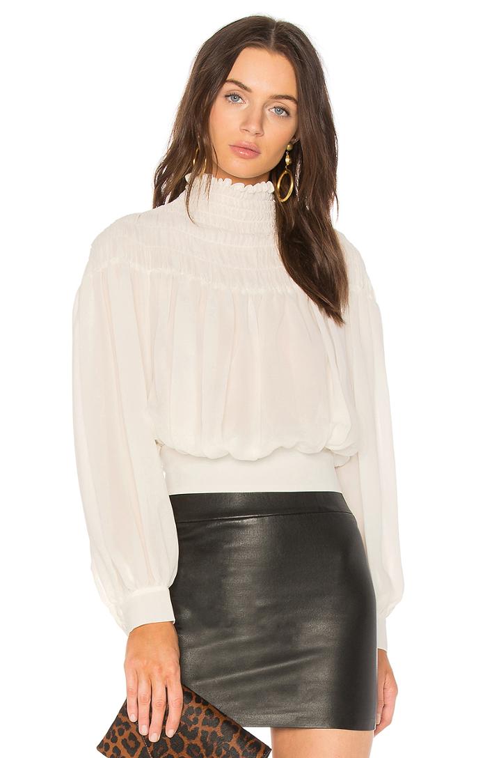 Smocked Tie Back Blouse