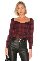 Marrie Flannel Puff Sleeve Top