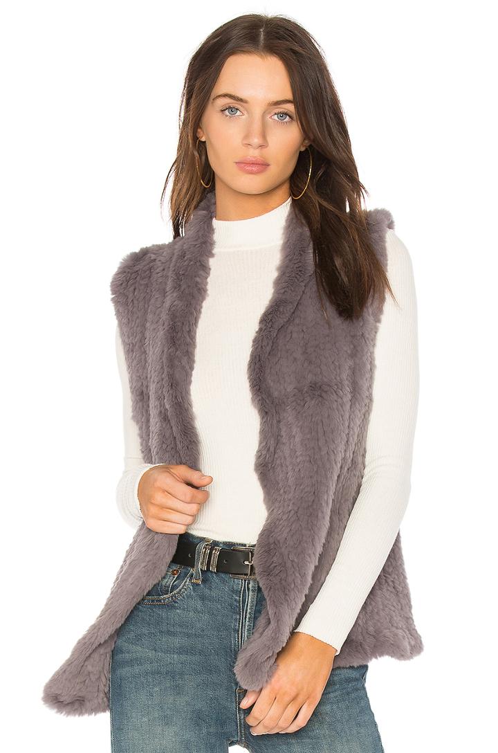 Classic Rabbit Fur Shawl Vest