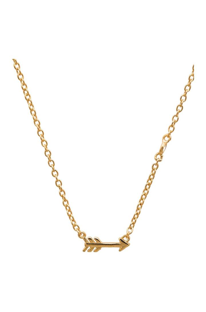Arrow Necklace With Diamond Bezel