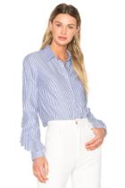 Ruffle Sleeve Button Down Shirt
