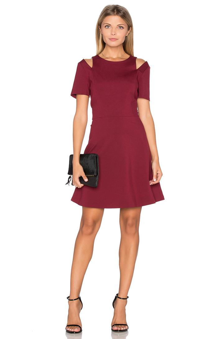 Cut Out Shoulder Fit & Flare Dress