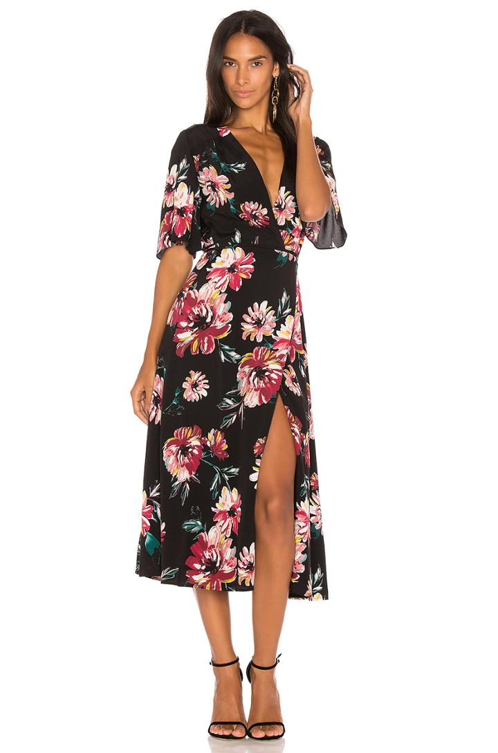Wrap Front Maxi Dress