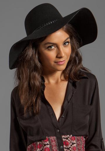 Brixton Gia Floppy Hat In Black