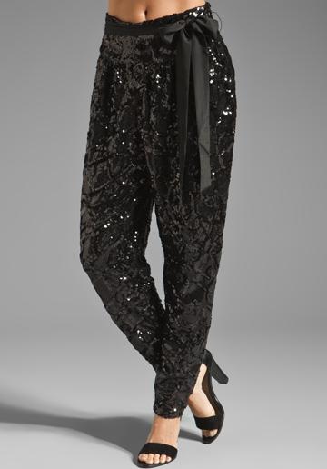 Dazzle Sequin Swirl Pant In Black
