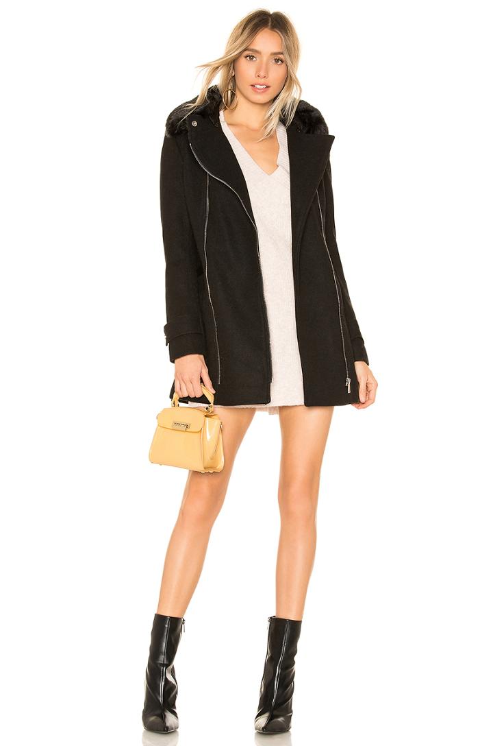 Billie Coat With Faux Fur Collar
