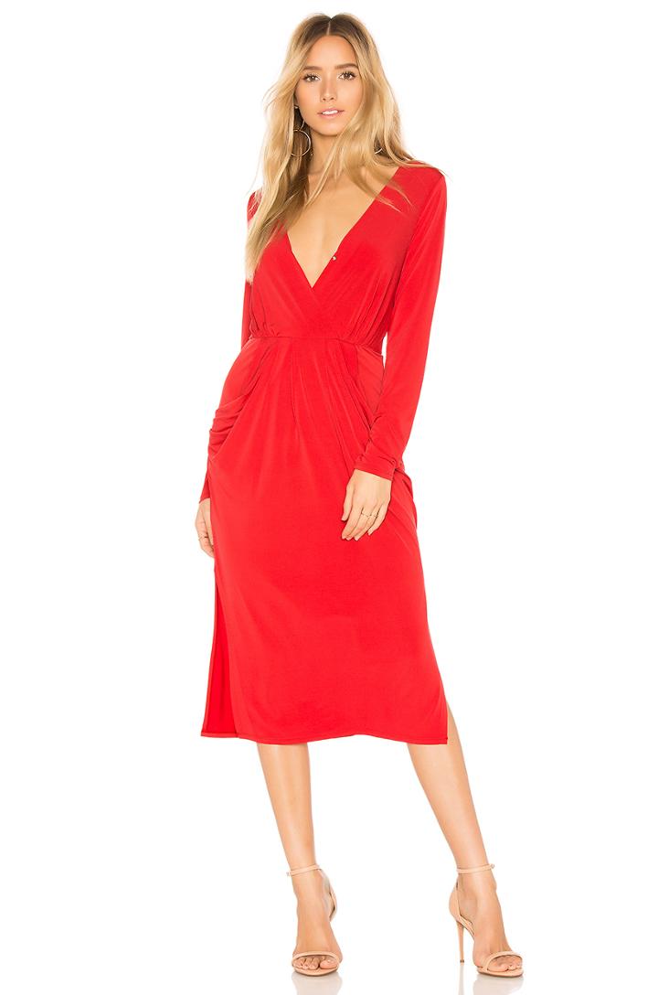 Deep V Neck Drapey Pocket Dress