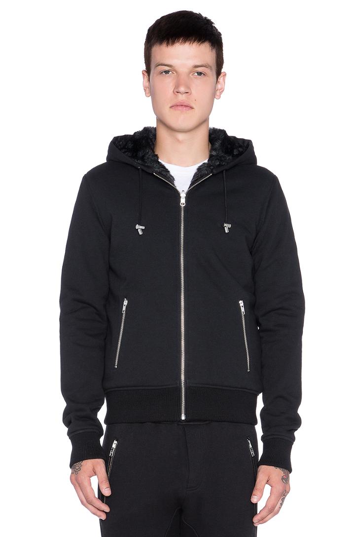 Hooded Fleece Waistcoat Faux Fur Lining