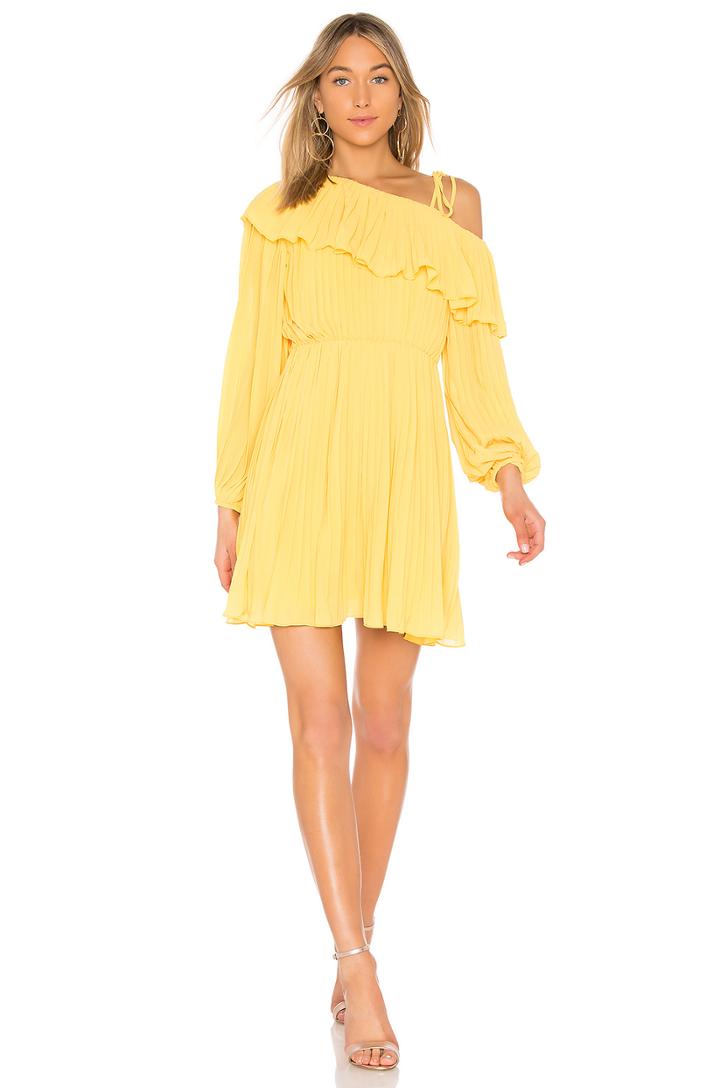 Pleated One Shoulder Dress