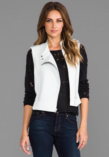 Theory Magazine Tatia Leather Vest In White