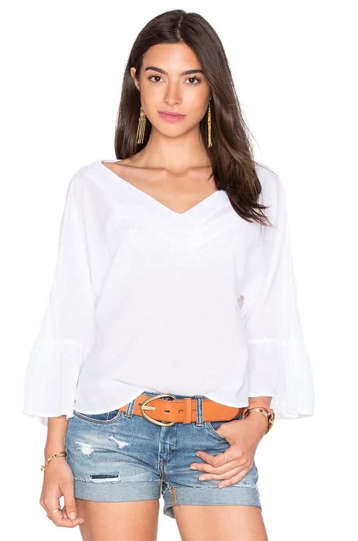 Peasant Voile Loose Ruffle Sleeve Top