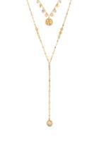 Layered Lariat Coin Necklace