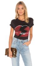 Evie Lightning Bolt Lip Crop Tee