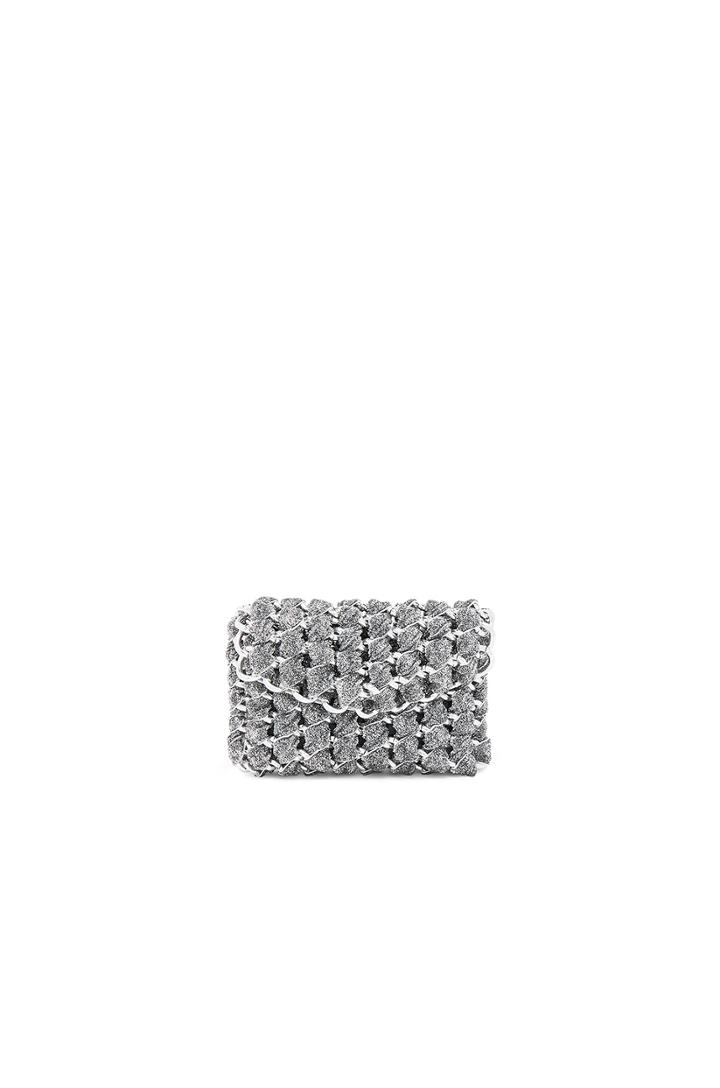 Micro Eve Shimmer Clutch With Silver Chain