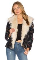 Jaquard Wool & Faux Fur Jacket