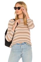 Sheer Striped Crewneck Sweater