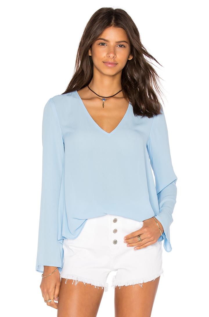 Long Sleeve V Neck Blouse