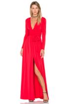 V Neck Wrap Tie Gown