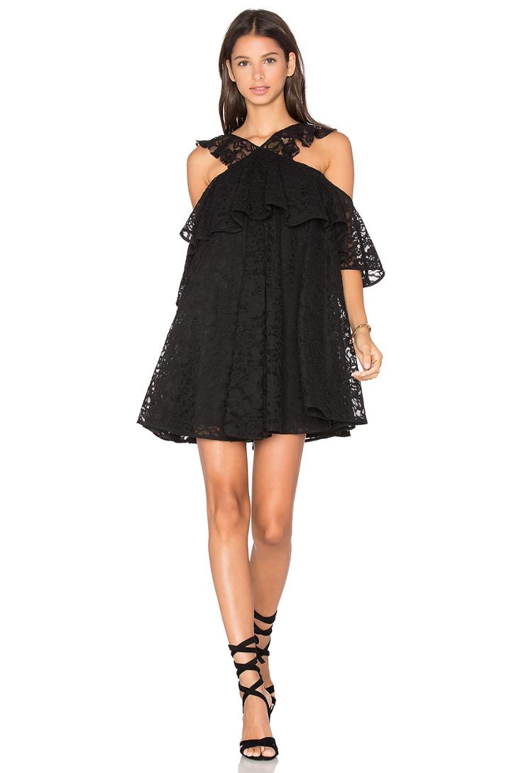 Lace Cold Shoulder Mini Dress