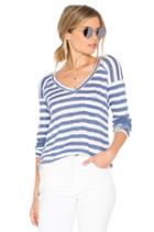 Painterly Blue Stripe V Tee