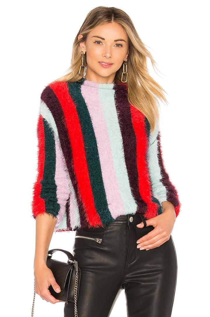 Striped Mock Neck Sweater
