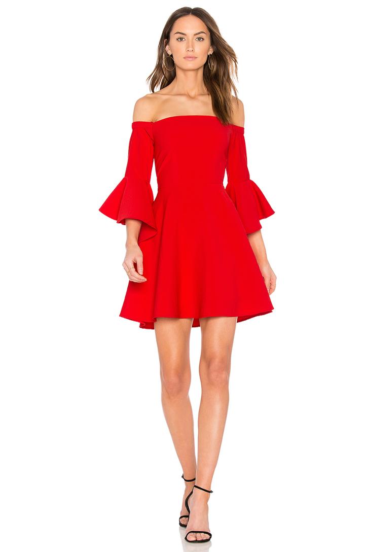 Bell Sleeve Off The Shoulder Dress