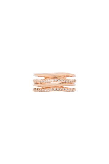 Crystal And Bar Stack Ring Set