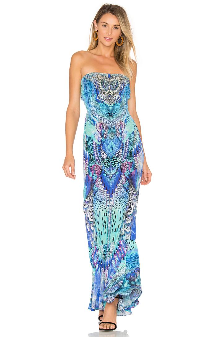 Strapless Dress With Frill Hem