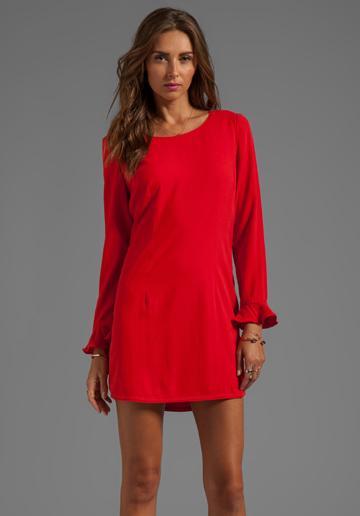  Harlyn Button Back Shift Dress In Red