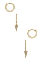 Dagger Pave Huggie Set