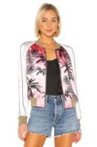 Colorblock Satin Jacket In Pink Sunset