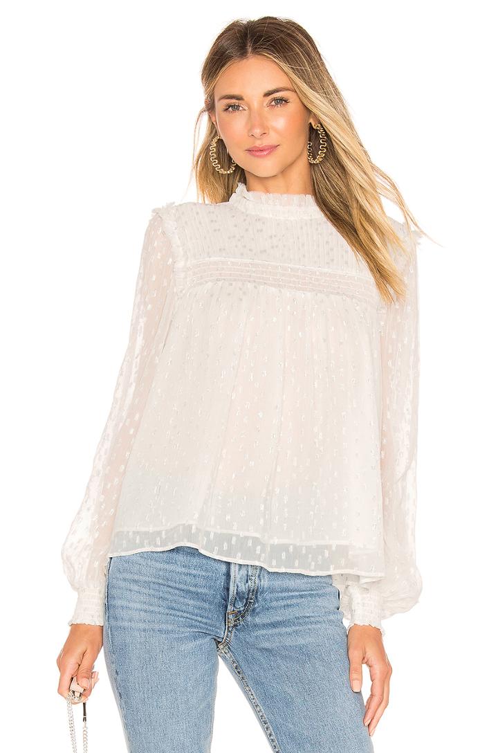 Smocked Metallic Top