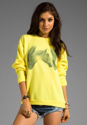 Lna Horse Sweatshirt In Yellow