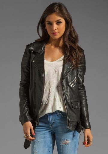  Blk Dnm Leather Jacket 8 In Black