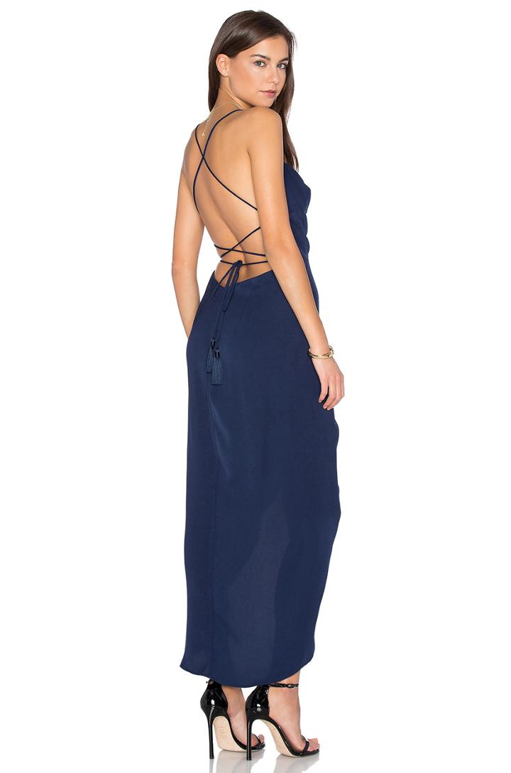 Leticia Lace Up Cowl Maxi Dress