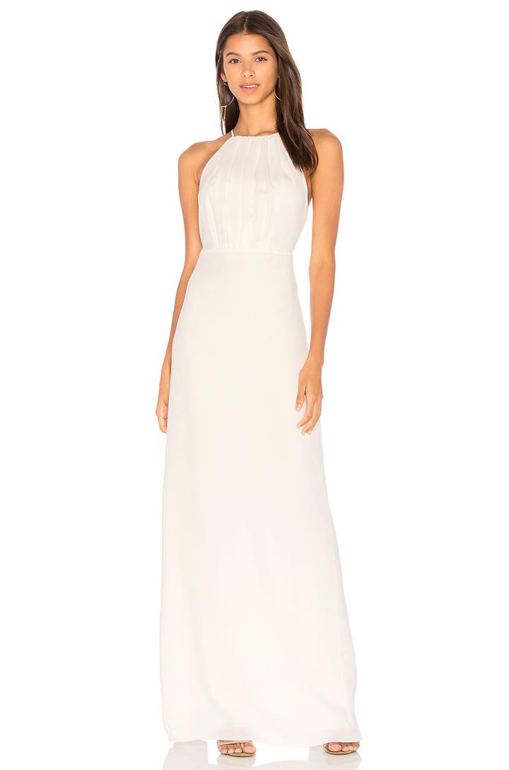 Round Neck Gown With Flounce Back