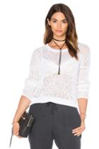 Open Stitch Cotton Crew Neck Sweater