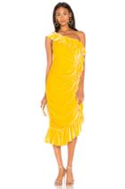 Flamenco One Shoulder Ruffle Midi Dress
