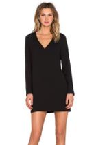 Long Sleeve Shift Dress With Double Bar Back