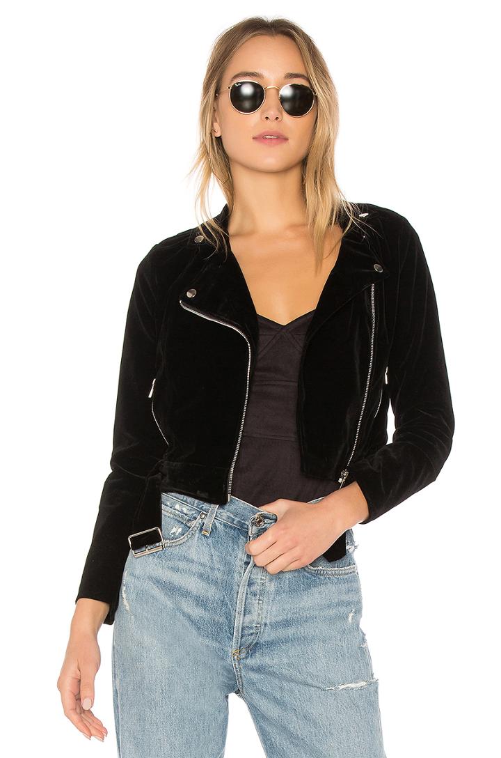Malaya Velvet Moto Jacket