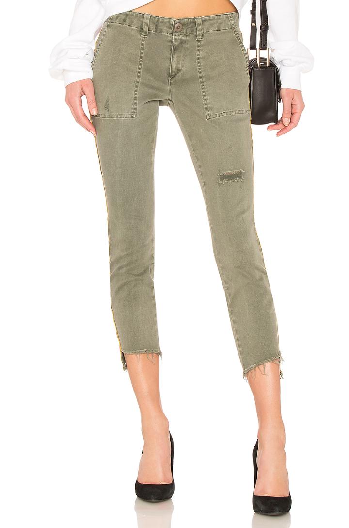 Uniform Side Stripe Step Hem