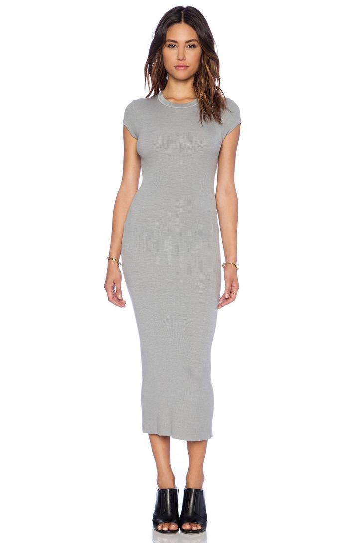 Rib Cap Sleeve Dress