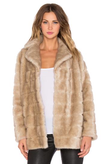 Blonde Mink Faux Fur Coat