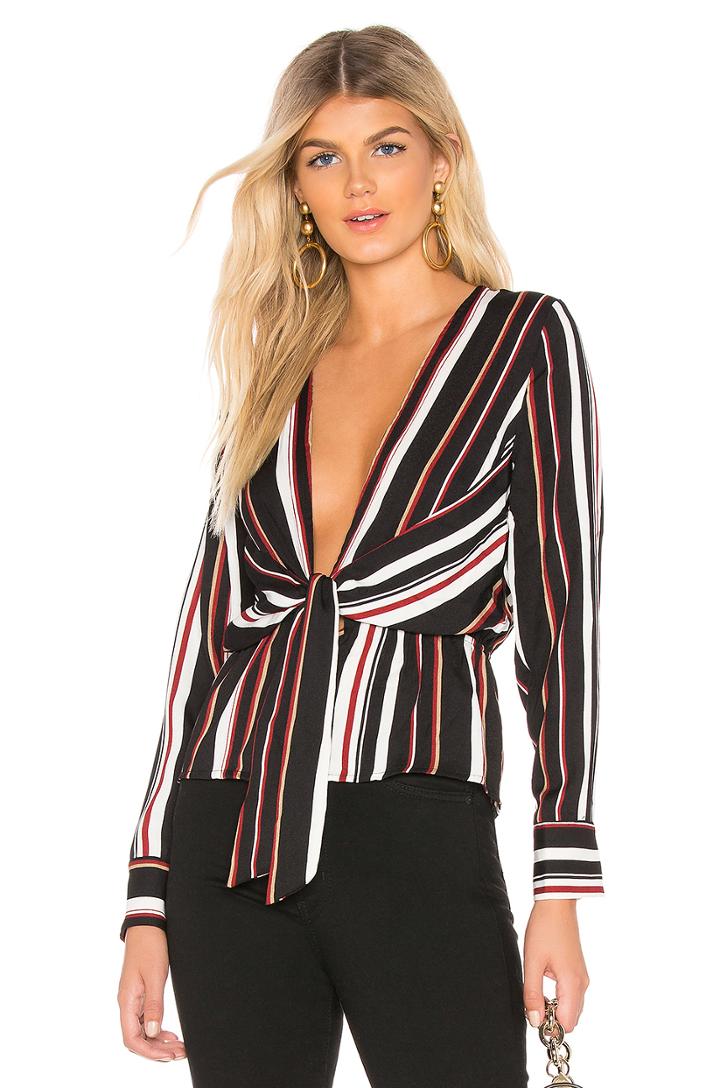 Ryna Plunge Tie Blouse