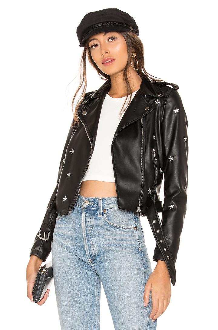 Lydia Embroidered Moto Jacket