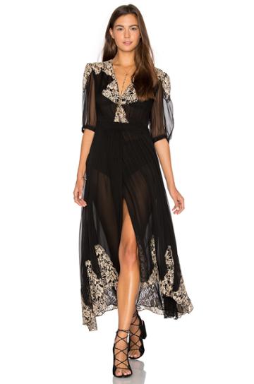By Carisa Rene Antique Lace Wrap Gown