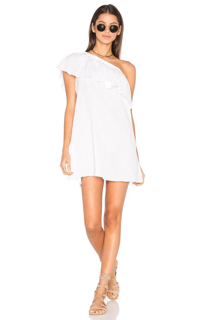 Crinkle Cotton One Shoulder Cover Up