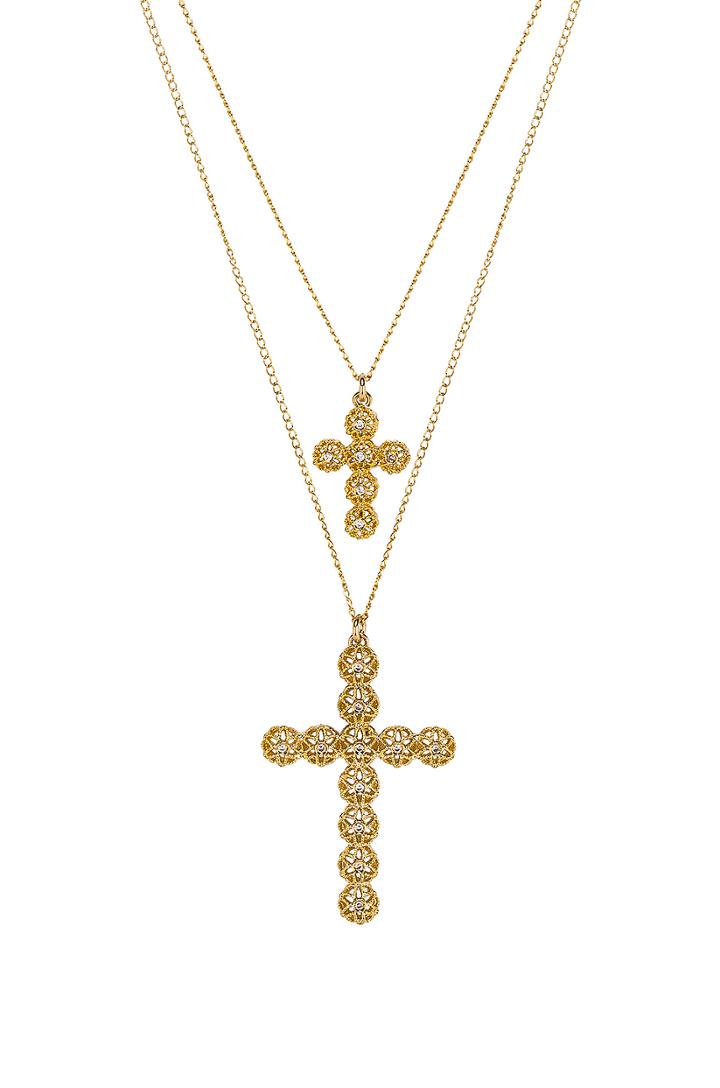 Double Cross Necklace