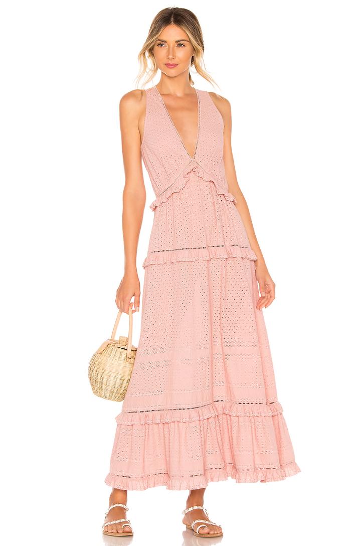 Embroidered Ruffle Tank Dress