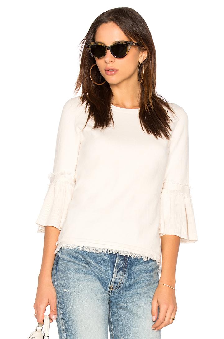 Fringe Tulip Sleeve Sweater